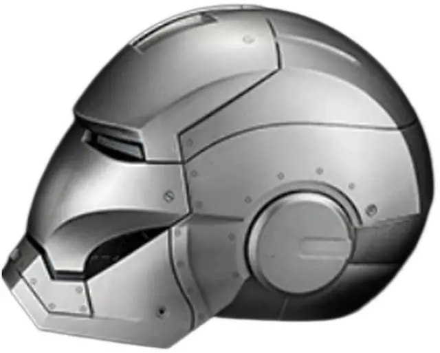 Alt view image 3 of 6 - DUCI Killerbody MK2 Iron Man Helmet, Dimensions, 27 x 28 x 39 cm, Multi-layer electroplated brushed metal finish, Mechanical opening and closing sound effects, Cool eye lights, Silver