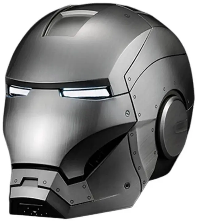 Alt view image 2 of 6 - DUCI Killerbody MK2 Iron Man Helmet, Dimensions, 27 x 28 x 39 cm, Multi-layer electroplated brushed metal finish, Mechanical opening and closing sound effects, Cool eye lights, Silver