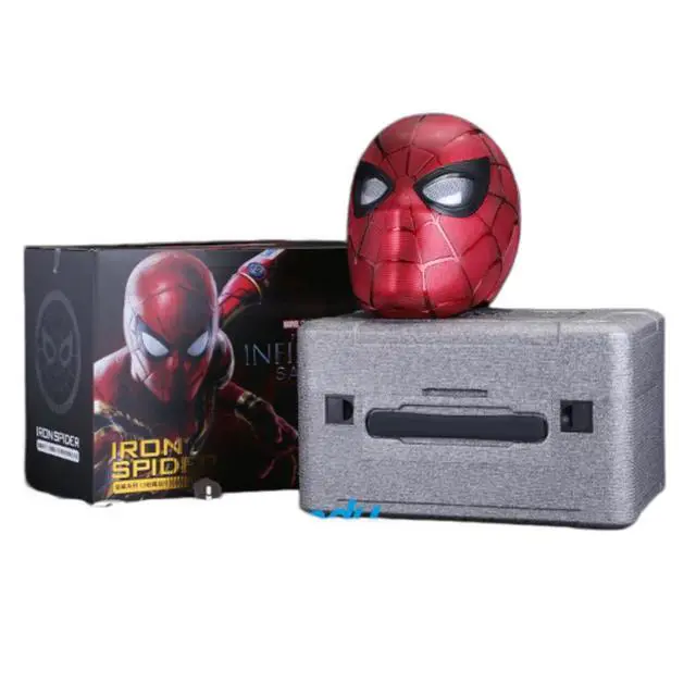 Alt view image 6 of 6 - DUCI Killerbody Spider-Man Mask Helmet, 1:1 Collectible-Grade Wearable, Three Remote Control Modes to Switch Between, Cool Blinking Eye Lights, Red