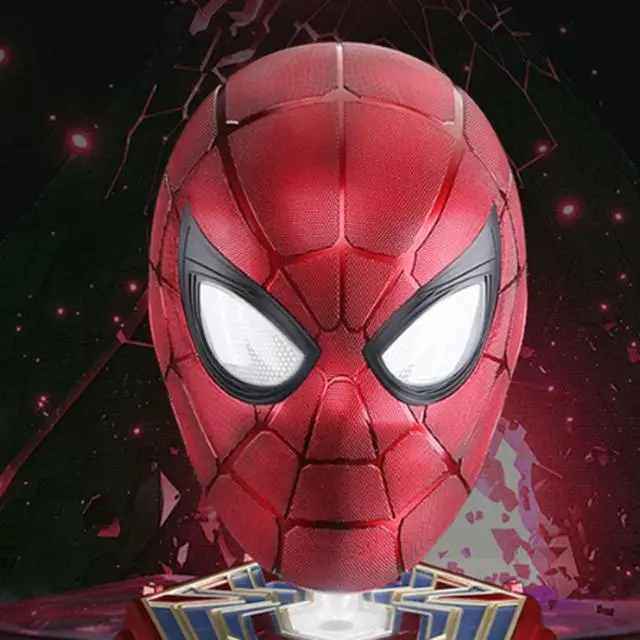 Alt view image 3 of 6 - DUCI Killerbody Spider-Man Mask Helmet, 1:1 Collectible-Grade Wearable, Three Remote Control Modes to Switch Between, Cool Blinking Eye Lights, Red