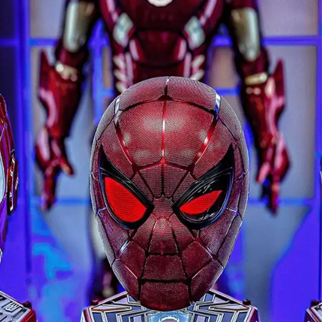 Alt view image 4 of 6 - DUCI Killerbody Spider-Man Mask Helmet, 1:1 Collectible-Grade Wearable, Three Remote Control Modes to Switch Between, Cool Blinking Eye Lights, Red