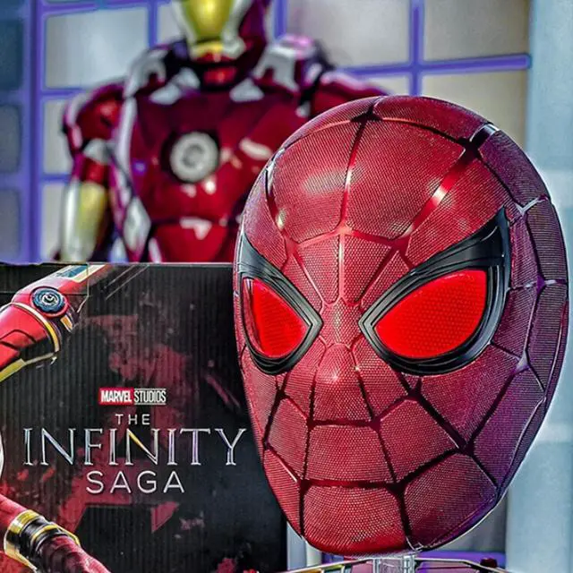 Alt view image 2 of 6 - DUCI Killerbody Spider-Man Mask Helmet, 1:1 Collectible-Grade Wearable, Three Remote Control Modes to Switch Between, Cool Blinking Eye Lights, Red
