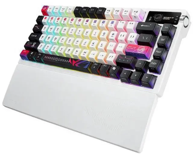 Alt view image 2 of 7 - ASUS ROG Azoth X 75% custom gaming keyboard - hot-swappable ROG NX Snow V2 Mechanical Switches, dye-sublimated semi-translucent keycaps, OLED display, three-way control knob,Compatible with Mac OS