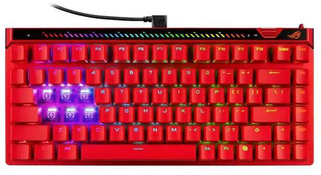 Alt view image 2 of 7 - ASUS ROG Falchion Ace 75 HE V2X Wired Analog/Hall Effect Gaming Keyboard 75% TKL, USB, Hot Swappable HFX V2X Magnetic Switch, Rapid Trigger,8KHz Polling, PBT Keycap, Carry Case, Web-based Config - Red