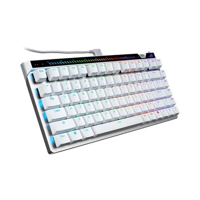 Alt view image 5 of 7 - ASUS ROG Falchion Ace 75 HE V2X Wired Analog/Hall Effect Gaming Keyboard 75% TKL, USB, Hot Swappable HFX V2X Magnetic Switch, Rapid Trigger,8KHz Polling,PBT Keycap,Carry Case,Web-based Config - White