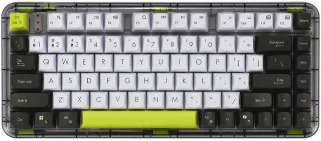 Main image of ASUS Jelly 75 Custom Mechanical Keyboard, Full Keys Hot-Swappable, Tri-Mode Connectivity, Semi-Transparent Exterior, Gasket, Silent Keys, Pleasant Low-Noise Typing Sound, MacOS Compatible, Green