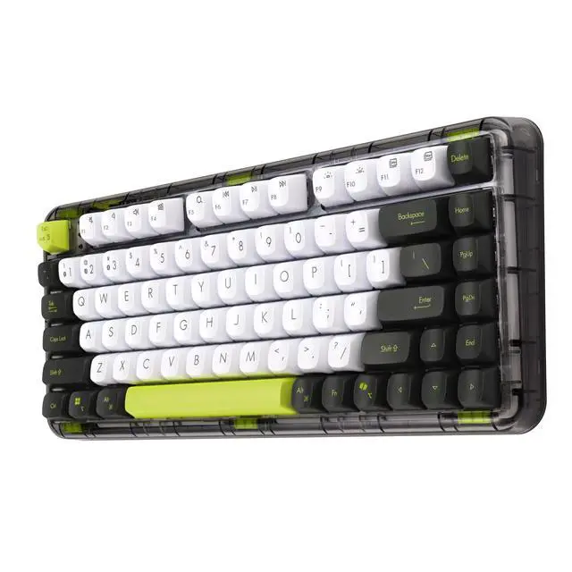 Alt view image 3 of 7 - ASUS Jelly 75 Custom Mechanical Keyboard, Full Keys Hot-Swappable, Tri-Mode Connectivity, Semi-Transparent Exterior, Gasket, Silent Keys, Pleasant Low-Noise Typing Sound, MacOS Compatible, Green