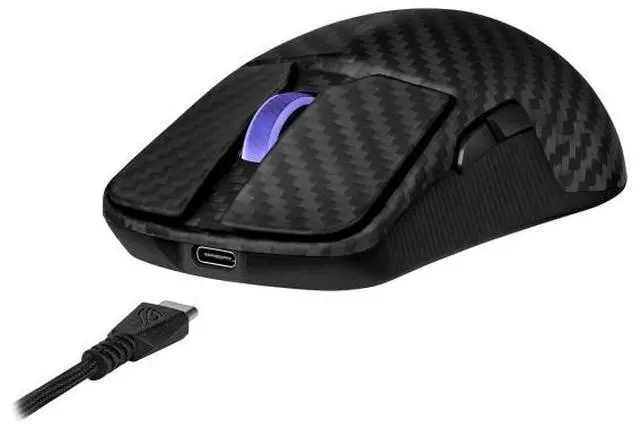 Alt view image 5 of 6 - ASUS ROG Harpe Ace Extreme Wireless Esports Gaming Mouse - Carbon Fiber Build, 47g Lightweight, Tri-Mode Connectivity, 42K DPI, up to 70Hr Battery, Glass Skates, Pro-Approved, PC/Mac Support