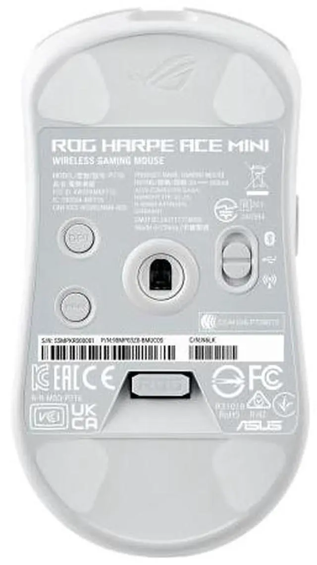Alt view image 7 of 7 - ASUS ROG Harpe Ace Mini Wireless Gaming Mouse, Lightweight, AimPoint Pro 42K Optical Sensor, Optical Micro Switches, ROG Polling Rate Booster, Tri-Mode Wireless, Ambidextrous Shape, White