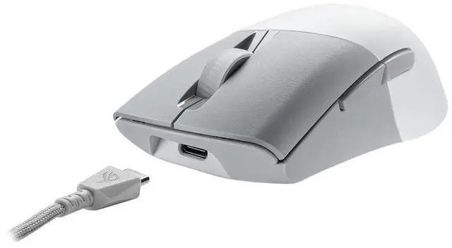 Alt view image 4 of 5 - Asus ROG Keris Wireless AimPoint Gaming Mouse, Tri-mode connectivity (2.4GHz RF, Bluetooth, Wired), 36000 DPI sensor, 5 programmable buttons, ROG SpeedNova, Replaceable switches, Paracord cable, White