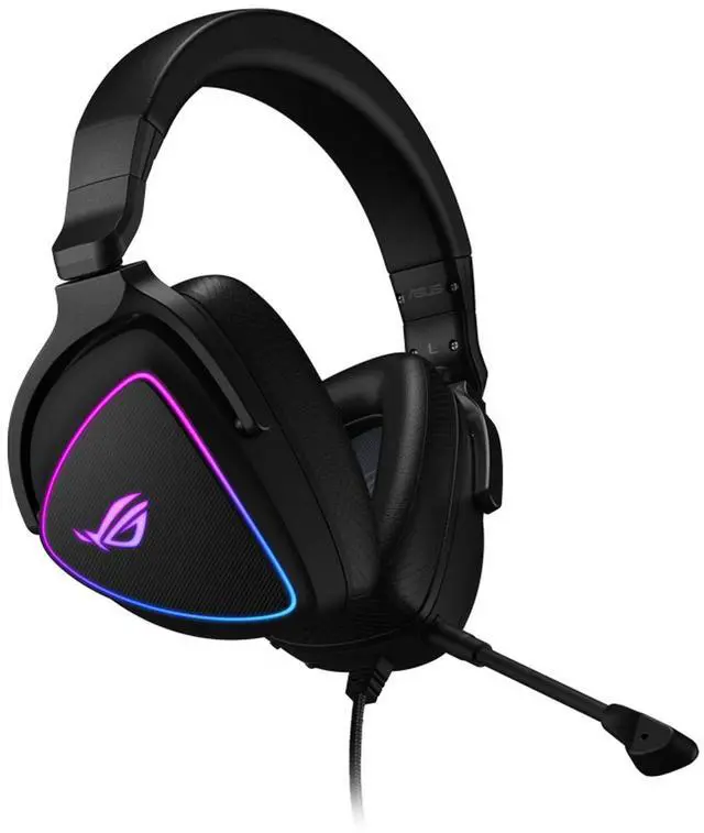 Alt view image 2 of 6 - ASUS ROG Delta S Wired Gaming Headset, 4-Channel DAC, 130dB High SNR,Virtual 7.1 Surround Sound,AI-Powered Noise-Canceling Mic,Lightweight Design,RGB Ambient Lighting,Supports Type-C / USB 2.0,Black