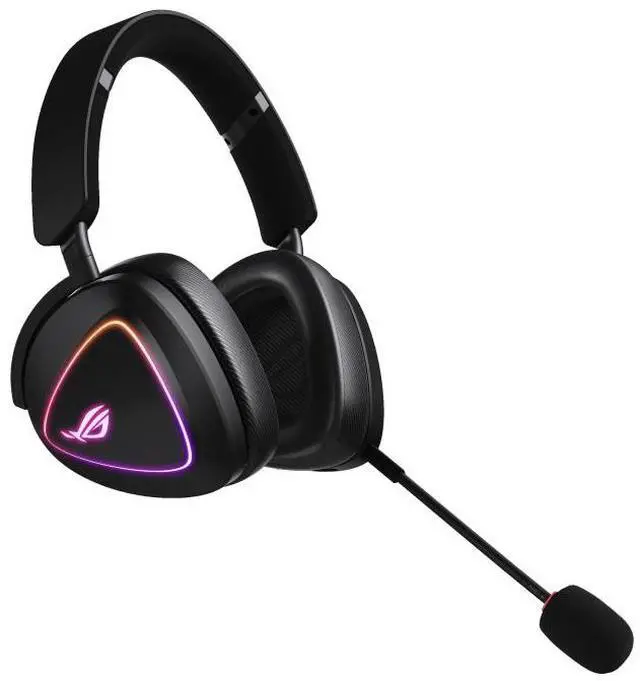 Alt view image 3 of 6 - ASUS ROG Delta II Wireless Gaming Headset (50mm Titanium Drivers, ROG SpeedNova, 10mm Super-Wideband Mic, 110+HR Battery, DualFlow Audio, BT, 2.4 GHz, 3.5 mm, For PC, Switch, PS4, PS5, Xbox) - Black
