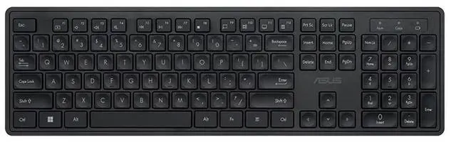 Alt view image 2 of 7 - ASUS W1000 Wireless Business Keyboard & Mouse Combo - 2.4GHz Wireless, Quiet Keys, Symmetric Ergonomic Design, Curved Keycaps, Laser Engraved Clear Legends, 12 Shortcut Keys, Black
