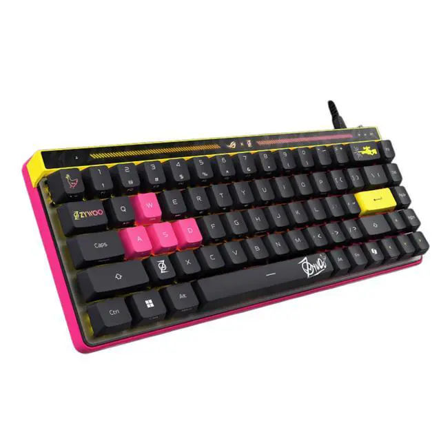 Alt view image 3 of 7 - ASUS ROG Falchion Ace HFX ZywOo Limited Edition Wired Gaming Keyboard, featuring ZywOos signature, RGB lighting, 68 keys, Support Win, Black, ROG HFX magnetic Switch