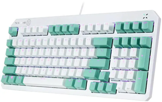 Alt view image 2 of 7 - ASUS TUF TX98 Wired Gaming Mechanical Keyboard, RGB optical mechanical switches, 104 keys, full anti-ghosting, suitable for gaming and office work, Support Windows, Moonlight White, Blue Switch