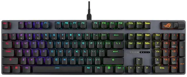 Alt view image 2 of 7 - ASUS ROG Scope II X PBT Wired Gaming Keyboard, RGB lighting, Full-key hot-swappable switches, one-click desktop hiding, Suitable for gaming and office work, Support Win, Black, Ice Storm Grey Switch