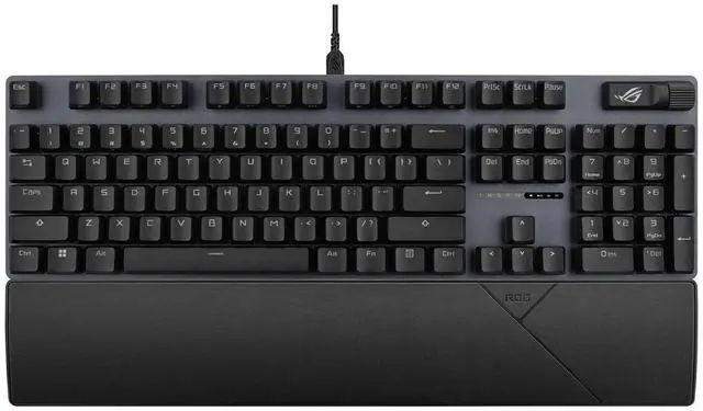 Alt view image 6 of 7 - ASUS ROG Scope II X PBT Wired Gaming Keyboard, RGB lighting, Full-key hot-swappable switches, one-click desktop hiding, Suitable for gaming and office work, Support Win, Black, Ice Storm Grey Switch