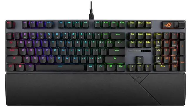 Main image of ASUS ROG Scope II X PBT Wired Gaming Keyboard, RGB lighting, Full-key hot-swappable switches, one-click desktop hiding, Suitable for gaming and office work, Support Win, Black, Ice Storm Grey Switch