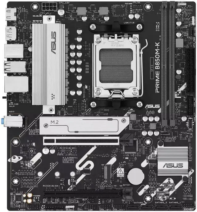 Alt view image 2 of 7 - ASUS PRIME B850M-K Motherboard & AMD Ryzen 9 9900X3D CPU Combo, AMD B850 mATX motherboard, AM5, PCIe 5.0 Ready, two M.2 slots, Realtek 2.5Gb Ethernet, rear USB 10Gbps Type-A,