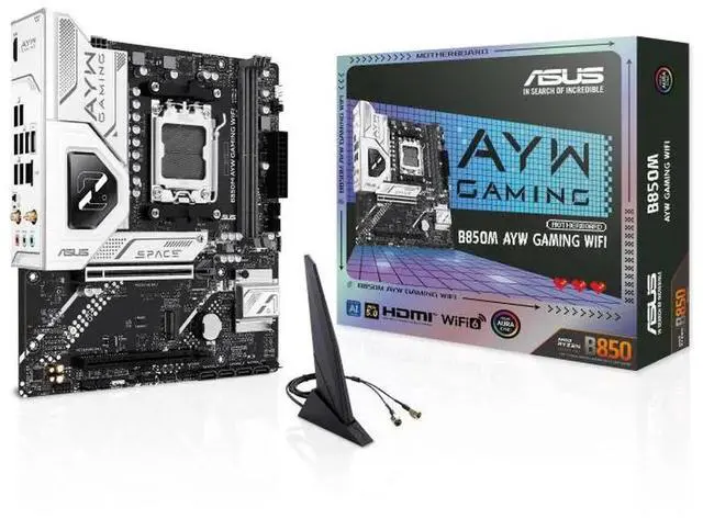 Alt view image 7 of 7 - ASUS B850M AYW GAMING WIFI Motherboard & AMD Ryzen 5 9600X CPU Combo, AMD B850 micro-ATXmotherboard AM5, DDR5, PCle 5.0Ready, Wi-Fi 6,Realtek 2.5Gb Ethernet