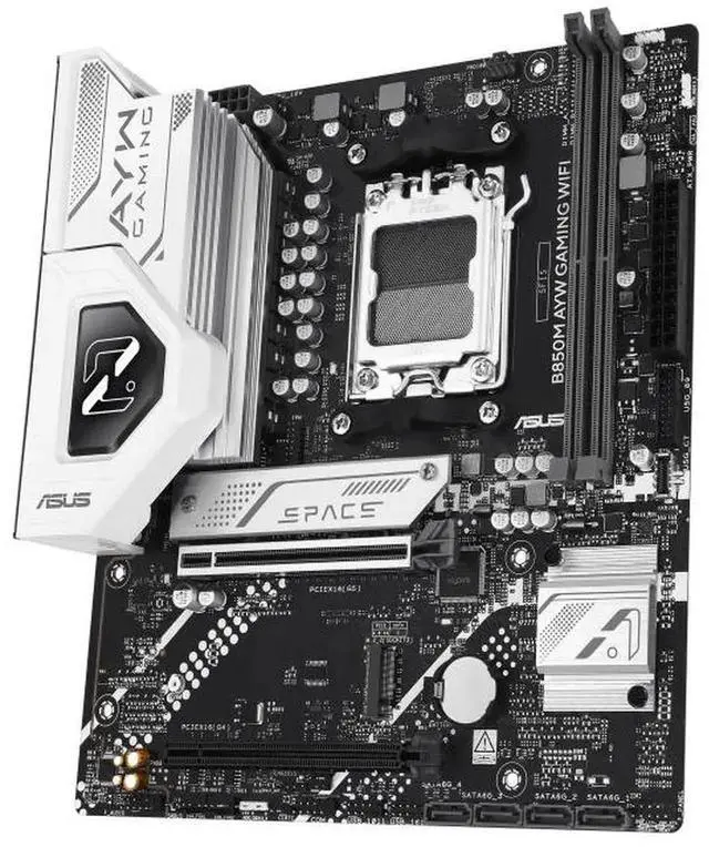 Alt view image 5 of 7 - ASUS B850M AYW GAMING WIFI Motherboard & AMD Ryzen 5 9600X CPU Combo, AMD B850 micro-ATXmotherboard AM5, DDR5, PCle 5.0Ready, Wi-Fi 6,Realtek 2.5Gb Ethernet