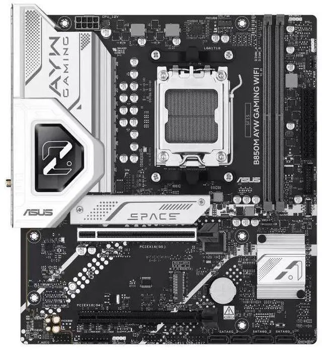 Alt view image 2 of 7 - ASUS B850M AYW GAMING WIFI Motherboard & AMD Ryzen 7 9700X CPU Combo, AMD B850 micro-ATXmotherboard AM5, DDR5, PCle 5.0Ready, Wi-Fi 6,Realtek 2.5Gb Ethernet