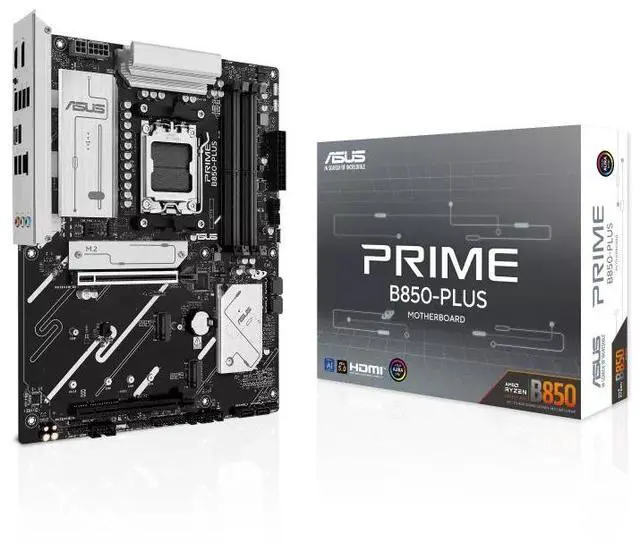 Alt view image 7 of 7 - ASUS PRIME B850-PLUS Motherboard & AMD Ryzen 9 9900X CPU Combo, AMD B850 ATX motherboard AM5 DDR5, PCle 5.0 Ready, three M.2slots, Realtek 2.5Gb Ethernet,DisplayPort, rear USB10Gbps Type-A & Type-c