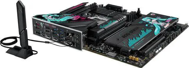 Alt view image 2 of 7 - ASUS ROG STRIX X870E-H GAMING WIFI7 HATSUNE MIKU EDITION AMD X870E ATX motherboard, 16+2+1 power stages, Dynamic OC Switcher, Core Flex, DDR5, WiFi 7, 4x M.2, PCIe 5.0, dual USB4, USB 10Gbps Type-C