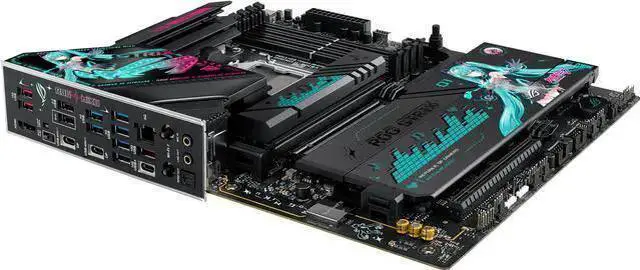Main image of ASUS ROG STRIX X870E-H GAMING WIFI7 HATSUNE MIKU EDITION AMD X870E ATX motherboard, 16+2+1 power stages, Dynamic OC Switcher, Core Flex, DDR5, WiFi 7, 4x M.2, PCIe 5.0, dual USB4, USB 10Gbps Type-C