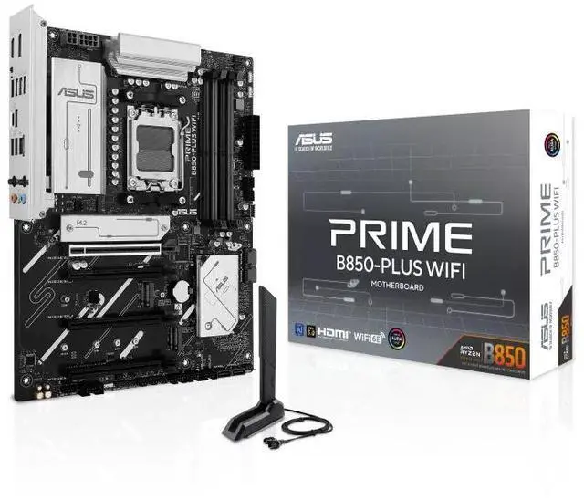 Alt view image 7 of 7 - ASUS PRIME B850-PLUS WIFI Motherboard & AMD Ryzen 5 9600X CPU Combo, AMD B850 ATX motherboard AM5 DDR5, PCle 5.0 Ready, three M.2slots, Wi-Fi 6E, Realtek 2.5GbEthernet, BlOS FlashBack, AuraSync
