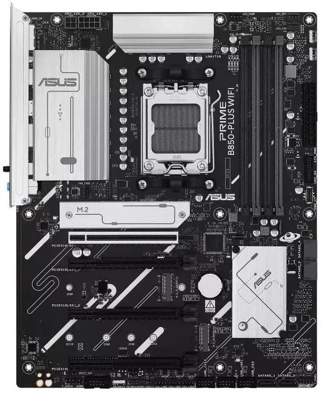 Alt view image 2 of 7 - ASUS PRIME B850-PLUS WIFI Motherboard & AMD Ryzen 5 9600X CPU Combo, AMD B850 ATX motherboard AM5 DDR5, PCle 5.0 Ready, three M.2slots, Wi-Fi 6E, Realtek 2.5GbEthernet, BlOS FlashBack, AuraSync