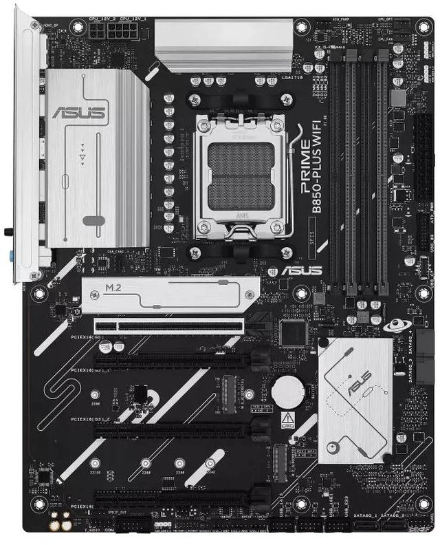 Alt view image 2 of 7 - ASUS PRIME B850-PLUS WIFI Motherboard & AMD Ryzen 7 9700X CPU Combo, AMD B850 ATX motherboard AM5 DDR5, PCle 5.0 Ready, three M.2slots, Wi-Fi 6E, Realtek 2.5GbEthernet, BlOS FlashBack, AuraSync