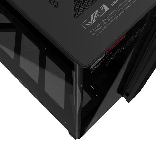 Alt view image 5 of 7 - ASUS ROG Cronox GR801 Curved Deluxe Mid-Tower Case, Supports E-ATX and BTF motherboards, Brushed aluminum frame, supports 14 120mm fans, Features 10 preset lighting effects,Black