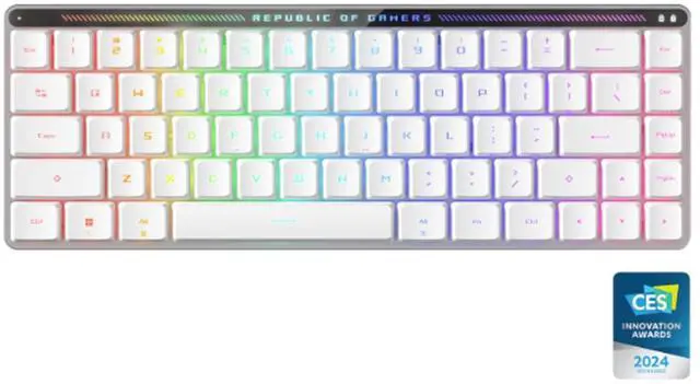 Main image of ASUS ROG Falchion RX LP Wireless Tri-Mode Gaming Mechanical Keyboard, RGB lighting, 68 keys, 570-hour battery life, Ideal for gaming and office work, Compatible with Windows and Mac, White, Red Switch