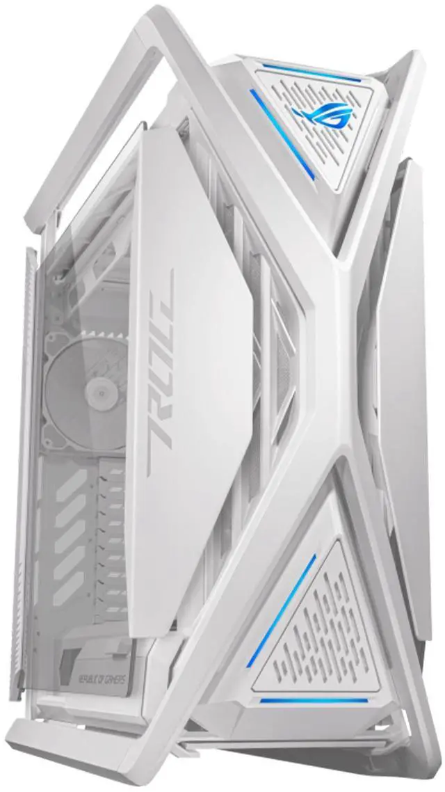 Alt view image 2 of 7 - ASUS ROG GR701 full-tower case, Compatible with ATX and EATX motherboards, Featuring an aluminum alloy X-shaped frame, Pre-installed with four 140 mm fans, Supporting AURA SYNC lighting effects,White