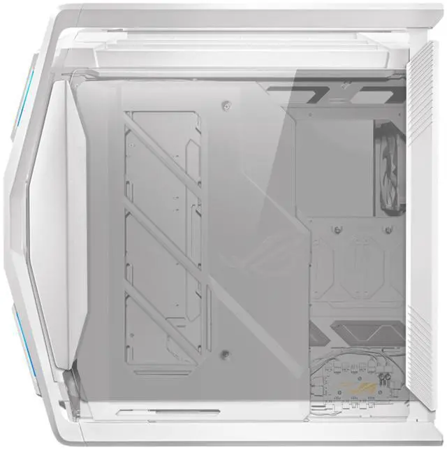 Alt view image 5 of 7 - ASUS ROG GR701 full-tower case, Compatible with ATX and EATX motherboards, Featuring an aluminum alloy X-shaped frame, Pre-installed with four 140 mm fans, Supporting AURA SYNC lighting effects,White