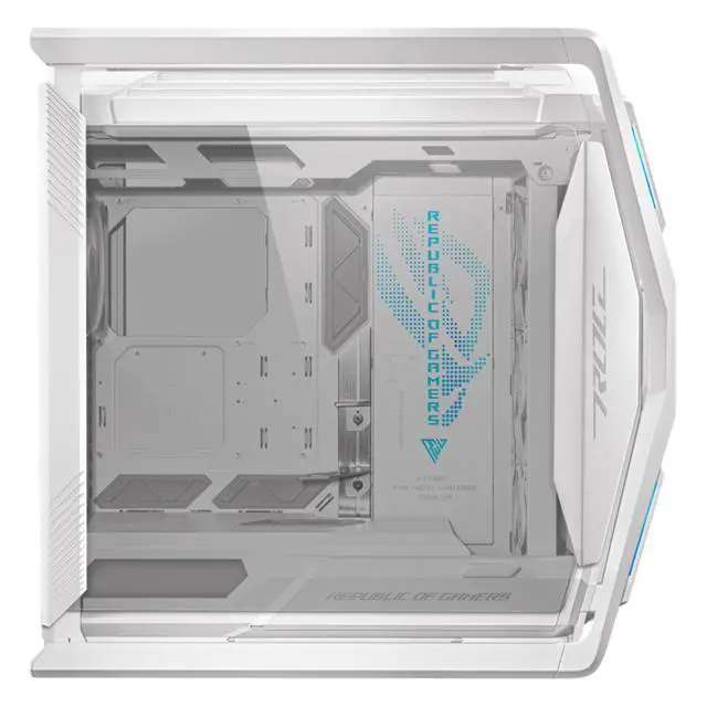 Alt view image 7 of 7 - ASUS ROG GR701 full-tower case, Compatible with ATX and EATX motherboards, Featuring an aluminum alloy X-shaped frame, Pre-installed with four 140 mm fans, Supporting AURA SYNC lighting effects,White