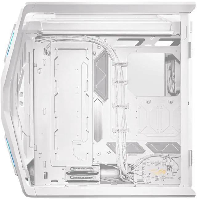 Alt view image 6 of 7 - ASUS ROG GR701 full-tower case, Compatible with ATX and EATX motherboards, Featuring an aluminum alloy X-shaped frame, Pre-installed with four 140 mm fans, Supporting AURA SYNC lighting effects,White