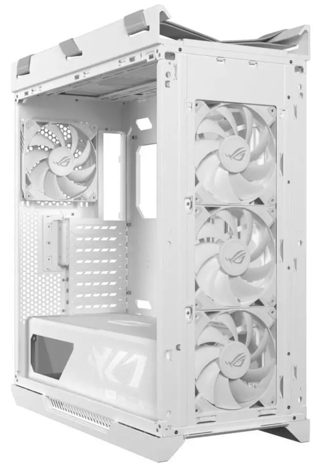 Alt view image 2 of 7 - ASUS ROG GX601S Mid-Tower Gaming Case, supports EATX motherboards, Aluminum alloy grille design, Dual tempered glass side panels, Four 140 x 28mm high-performance fans, ARGB lighting,White