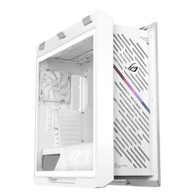 Alt view image 4 of 7 - ASUS ROG GX601S Mid-Tower Gaming Case, supports EATX motherboards, Aluminum alloy grille design, Dual tempered glass side panels, Four 140 x 28mm high-performance fans, ARGB lighting,White
