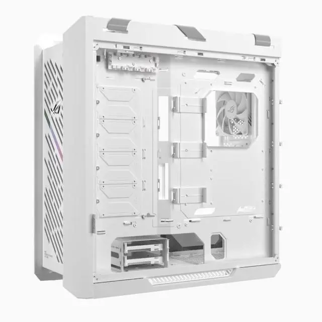Alt view image 3 of 7 - ASUS ROG GX601S Mid-Tower Gaming Case, supports EATX motherboards, Aluminum alloy grille design, Dual tempered glass side panels, Four 140 x 28mm high-performance fans, ARGB lighting,White