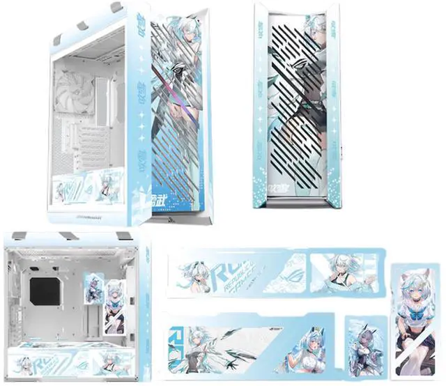 Main image of ASUS ROG GX601S Strix Snow Custom Mid-Tower Case, supports EATX motherboards, Aluminum alloy grille design, dual-sided tempered glass, Four 140 x 28mm high-performance fans, ARGB lighting, Blue