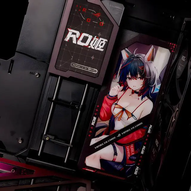 Alt view image 5 of 6 - ASUS ROG GX601S RO Ji Custom Mid-Tower Case, Supports EATX motherboards, Aluminum alloy grille design, dual-sided tempered glass, Four 140 x 28mm high-performance fans, ARGB lighting, Red