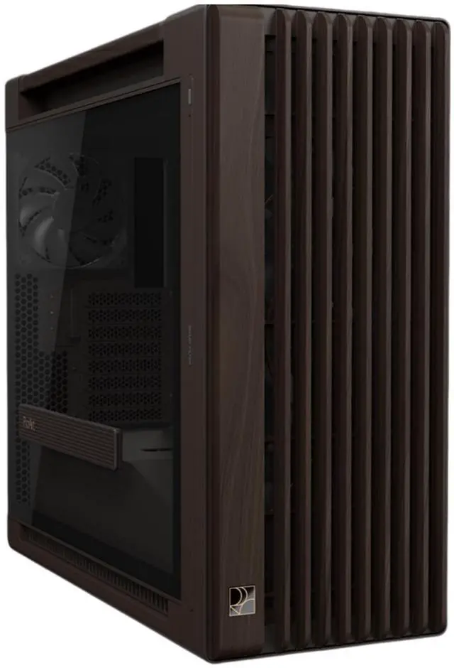 Alt view image 2 of 6 - ASUS ProArt PA602 Limited Edition Mid-Tower Case, Supports 420mm coolers, One 140mm and two 200mm front fans, Supports four HDDs or up to eight SATA SSDs, Walnut Brown