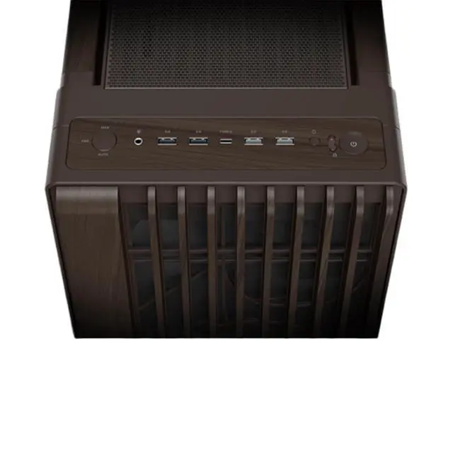 Alt view image 4 of 6 - ASUS ProArt PA602 Limited Edition Mid-Tower Case, Supports 420mm coolers, One 140mm and two 200mm front fans, Supports four HDDs or up to eight SATA SSDs, Walnut Brown