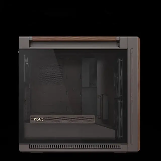 Alt view image 6 of 6 - ASUS ProArt PA602 Limited Edition Mid-Tower Case, Supports 420mm coolers, One 140mm and two 200mm front fans, Supports four HDDs or up to eight SATA SSDs, Walnut Brown