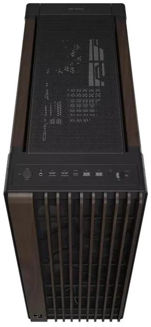 Alt view image 3 of 7 - ASUS ProArt PA602 Walnut Art Iron Edition Mid-Tower Case, Supports graphics cards up to 440mm in length, S upports 420mm coolers, Comes with one 140mm and two 200mm fans, Walnut Brown