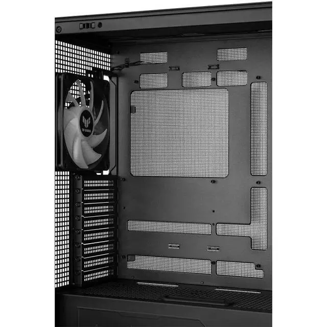 Alt view image 6 of 7 - ASUS TUF GAMING GT302 ARGB Mid-Tower Case, Equipped with 4 140 x 28 mm ARGB fans, Supports BTF 2.0 rear-mounted motherboards, Features two USB-A and USB Type-C ports, Black