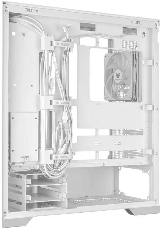 Alt view image 7 of 7 - ASUS TUF GAMING GT302 ARGB Mid-Tower Case, Equipped with 4 140 x 28 mm ARGB fans, Supports BTF 2.0 rear-mounted motherboards, Features two USB-A and USB Type-C ports, White