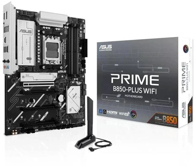Alt view image 7 of 7 - ASUS PRIME B850-PLUS WIFI Motherboard & AMD Ryzen 7 9850X3D CPU Combo, AMD B850 ATX motherboard AM5 DDR5, PCle 5.0 Ready, three M.2slots, Wi-Fi 6E, Realtek 2.5GbEthernet, BlOS FlashBack, AuraSync